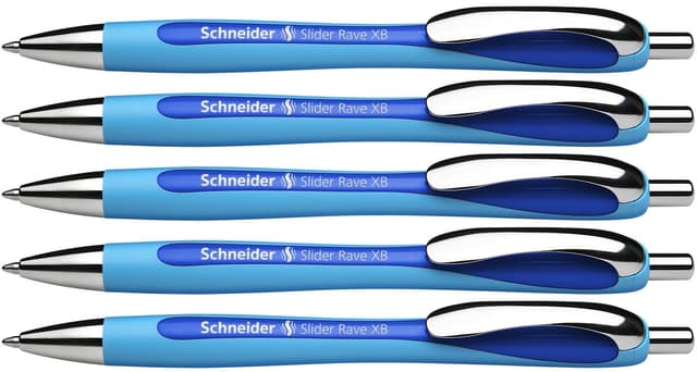 🖋️ Schneider 132503 Slider Rave XB Kugelschreiber (5 Stück, Blau) - Deal
