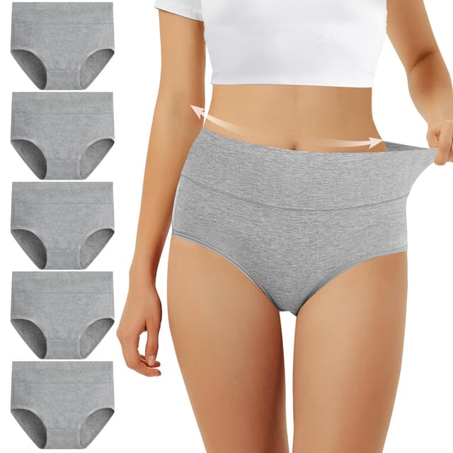 FALARY Unterhosen Damen Baumwolle Hohe Taille 5er Pack 😍🩲