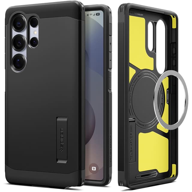 📱 Spigen Tough Armor (AI) MagFit Hülle für Samsung Galaxy S25 Ultra - Schwarz