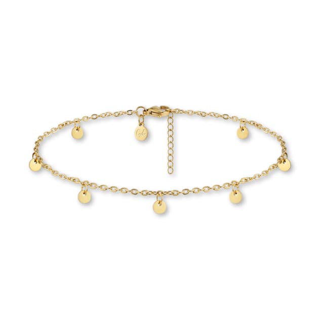 GD GOOD.designs Fußkettchen für Damen in Gold, Rosegold, Silber oder Schwarz ✨ Wasserfeste Plättchen Fußkette verstellbar (22-27cm) aus Edelstahl
