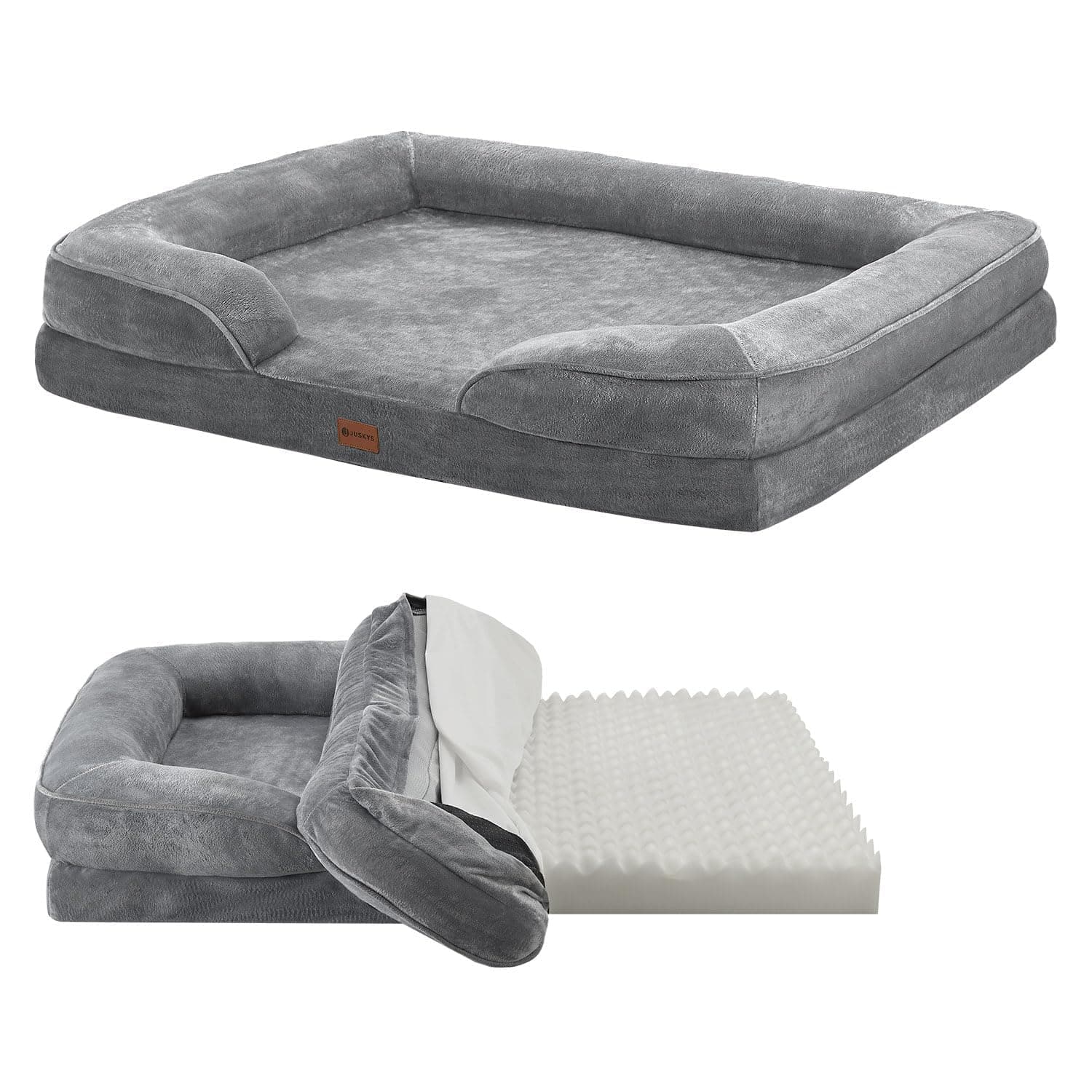 Juskys Hundebett Sheena XL orthopädisch, waschbar & rutschfest 🐾