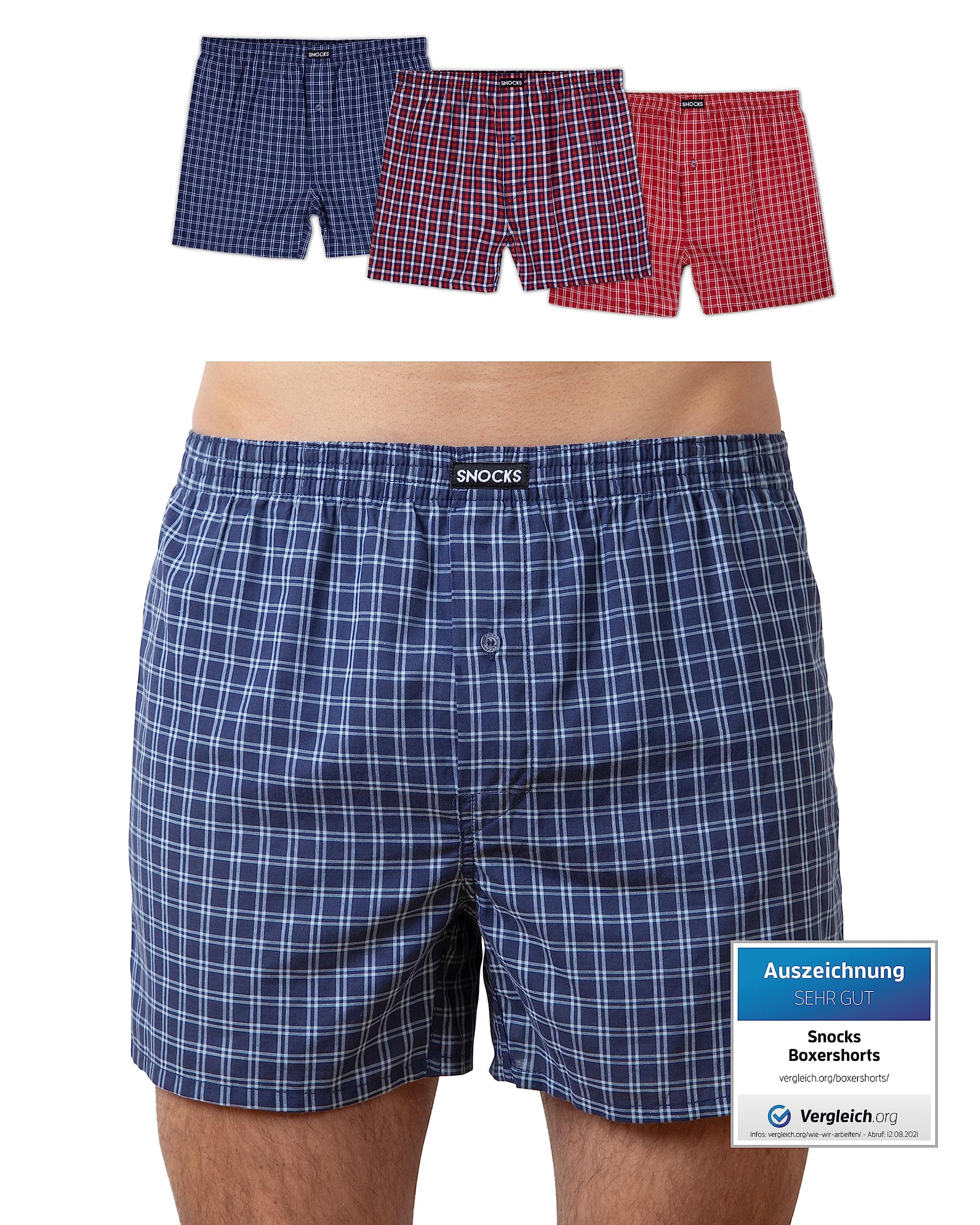 🩲🌿 Snocks American Boxershorts Herren aus Bio-Baumwolle (3er-Pack) - Weite Passform und lockerer Fit