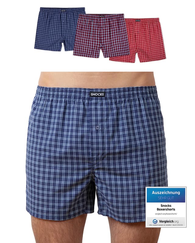 🩲🌿 Snocks American Boxershorts Herren aus Bio-Baumwolle (3er-Pack) - Weite Passform und lockerer Fit