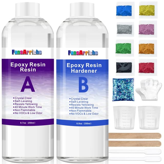 FansArriche Epoxidharz 500 ml Set 🎨🌟 | Transparent, ungiftig, kristallklar