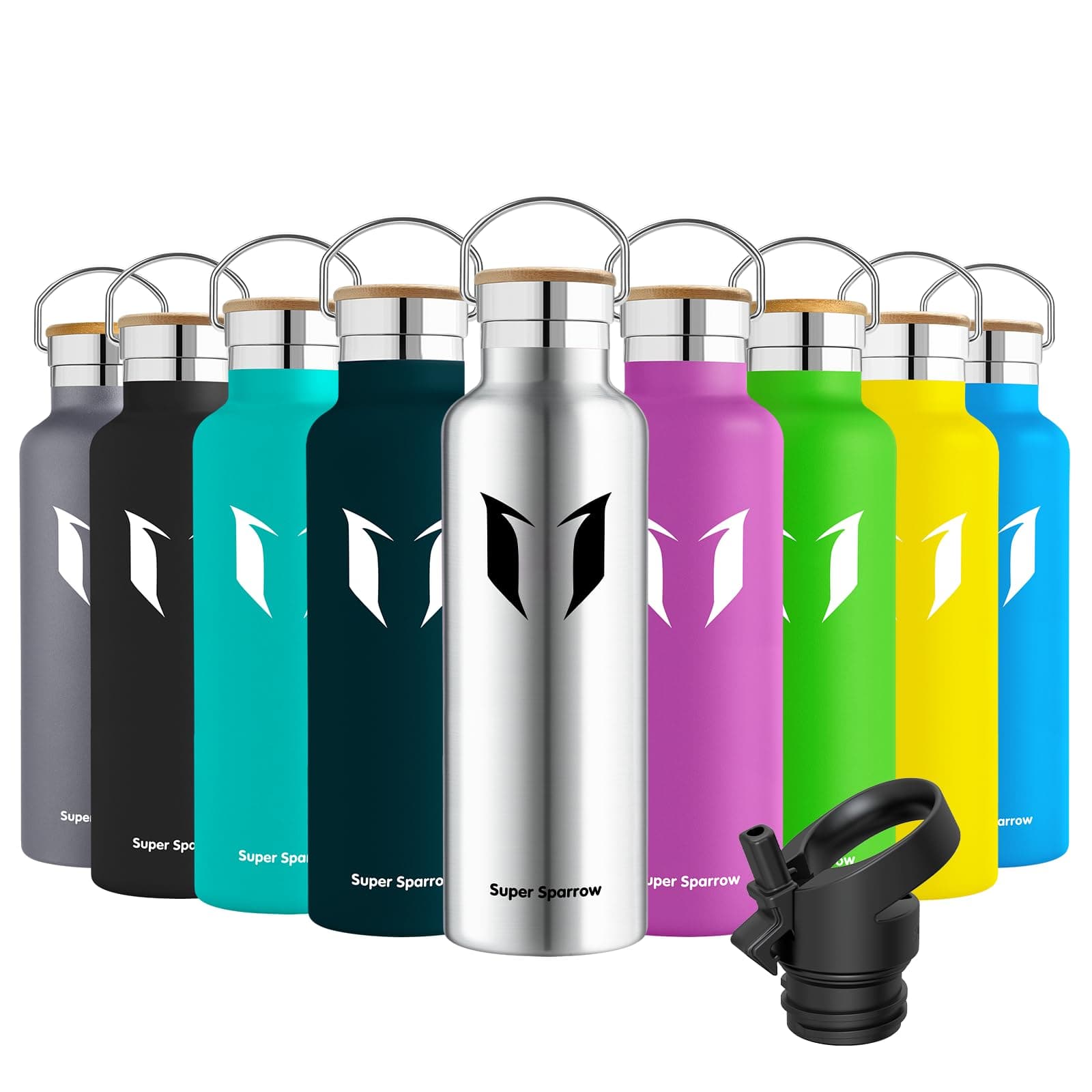 Super Sparrow Trinkflasche Edelstahl - 750ml - Auslaufsicher Thermoskanne, BPA-Frei Wasserflasche