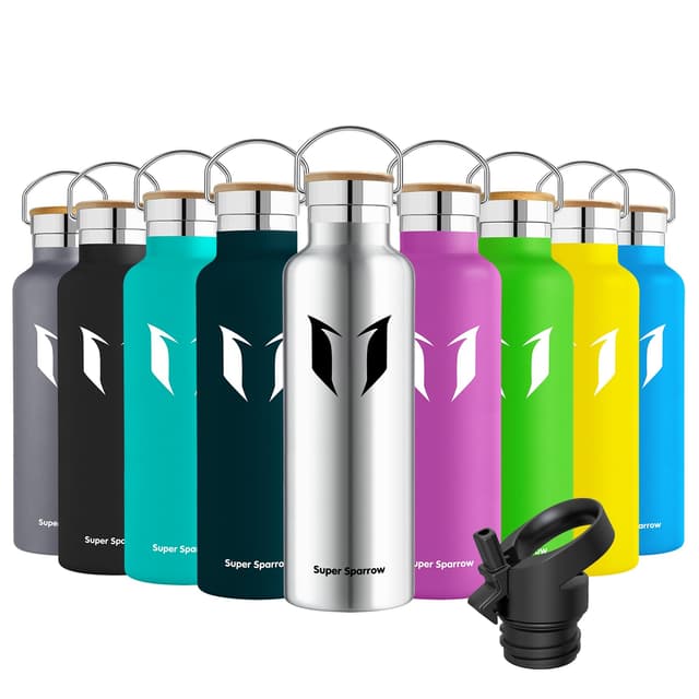 Super Sparrow Trinkflasche Edelstahl - 750ml - Auslaufsicher Thermoskanne, BPA-Frei Wasserflasche