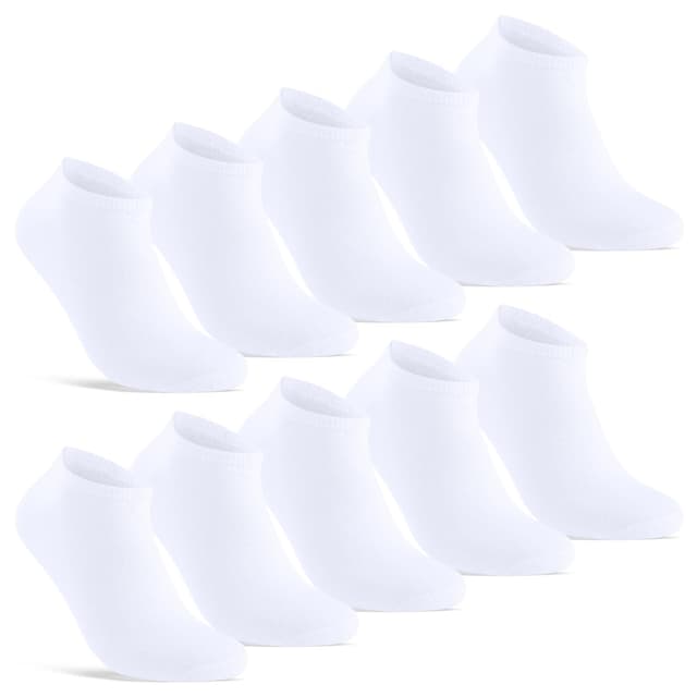 🧦 10 Paar Sneaker Socken Herren & Damen 39-42 | Schwarz Weiß Grau