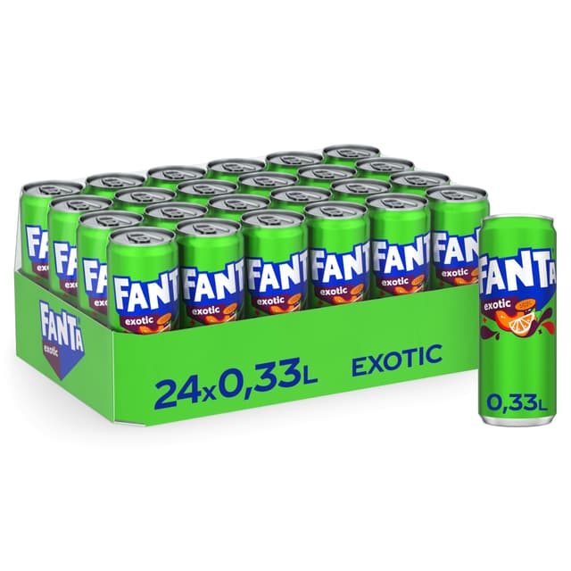 Angebot: Fanta Exotic - Spritzig-exotisches Softgetränk in Einweg Dosen 🥭🍍🥥