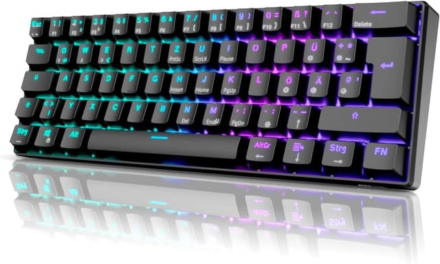 RK ROYAL KLUDGE RK61 Mechanische Tastatur 2,4 GHz Kabellose/Bluetooth/Verkabelte 60% Gaming Tastatur 🎮