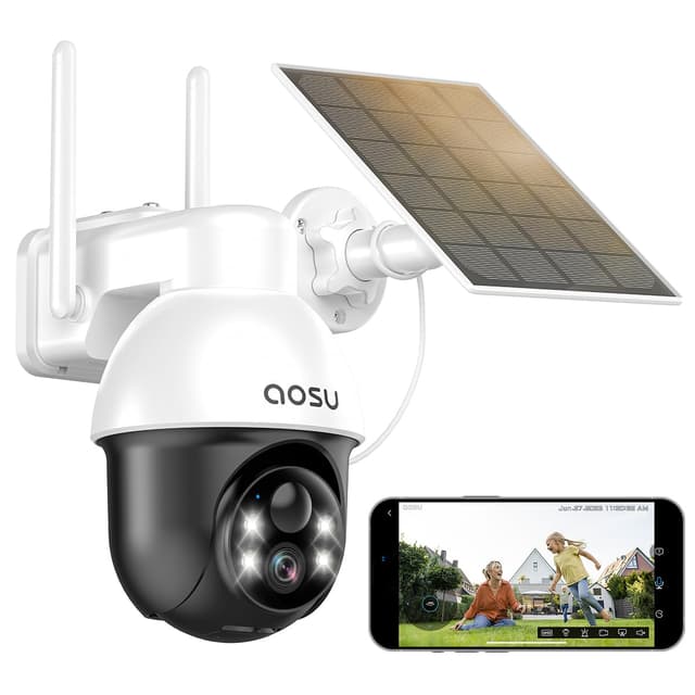 🌞 AOSU 2K Solar Überwachungskamera Aussen Akku 🌿🔒