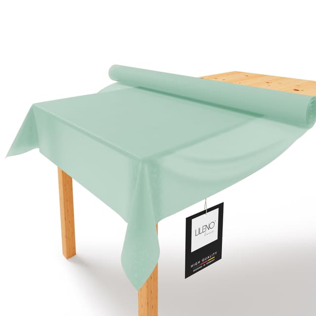 LILENO HOME Tischdeckenrolle 1,10 x 25 m - Tischdecke Eukalyptus aus Vlies 🌿 - Stoffähnlich, abwaschbare Tischdecke als Rolle