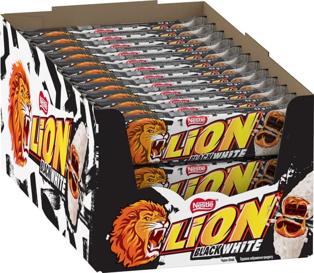 🍫😋 LION Schokoriegel Black & White - 24er Pack (24 x 42g) 🦁🍪