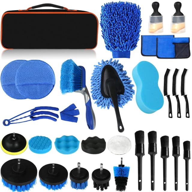 🚗 31-teiliges Auto Reinigungsset 🧼 Auto Detailing Pinsel und Bürsten 🚿 Perfekte Autoreinigungssets
