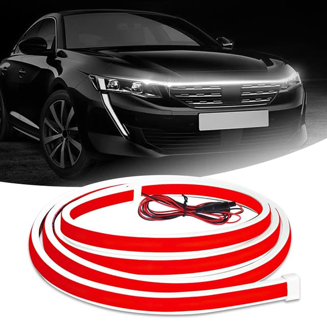 Universal LED Tagfahrlicht 150cm Flexible Waterproof Streifen Licht 10-16V Dynamic Scan Start Up Hoodbeam Kit