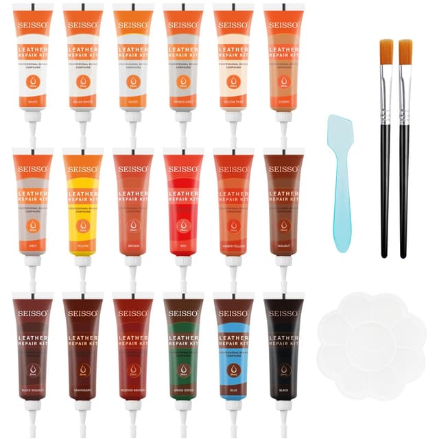 SEISSO Leder Reparatur Set - 18 Farben Lederreparatursalbe 🛋️👞🚗