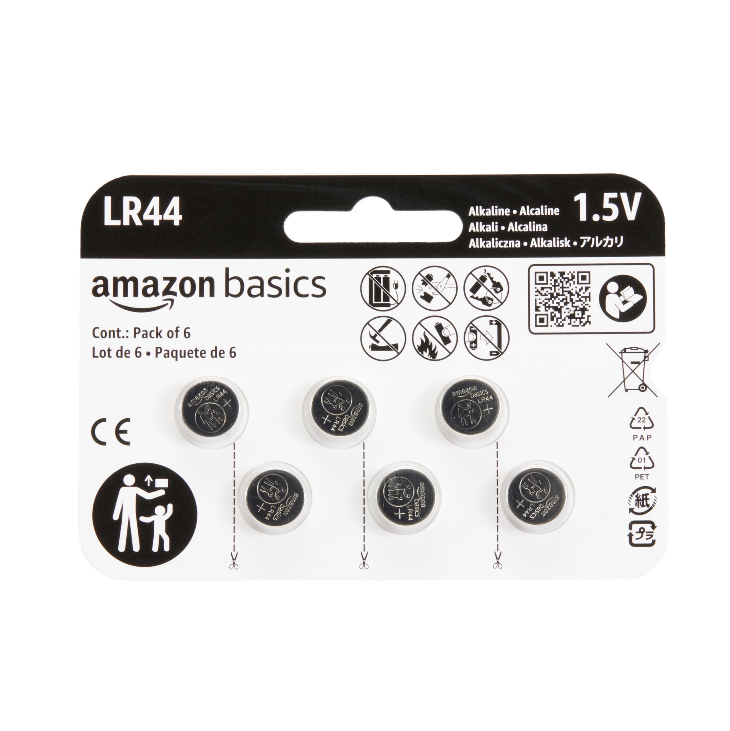 🔋🔋🔋 Angebot: Amazon Basics LR44 Alkali-Knopfzellen 🆓🚚