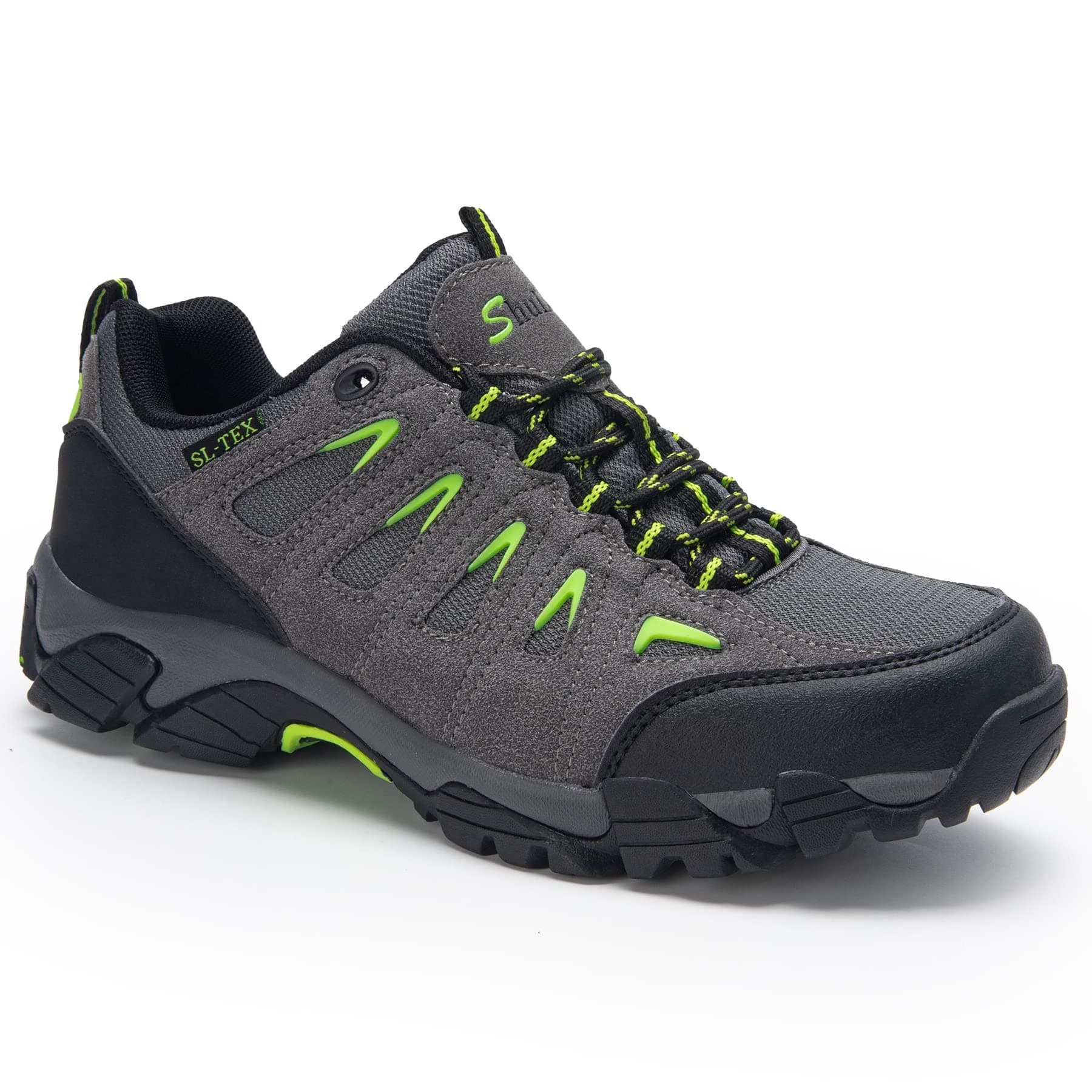 👟 SHULOOK Wanderschuhe Herren Wasserdicht | Leichte Outdoor Trekkingschuhe | 43 EU Grau Grün