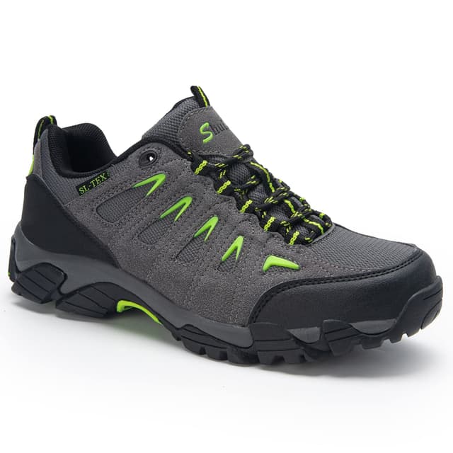 👟 SHULOOK Wanderschuhe Herren Wasserdicht | Leichte Outdoor Trekkingschuhe | 43 EU Grau Grün