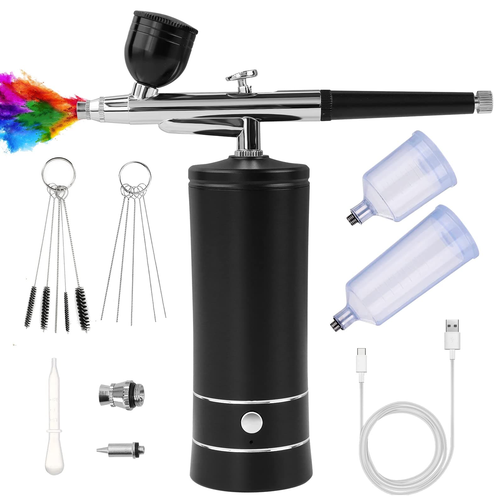 Ykall Tragbares Airbrush Set mit Kompressor 🌸 Multifunktionale Handheld Airbrushpistole