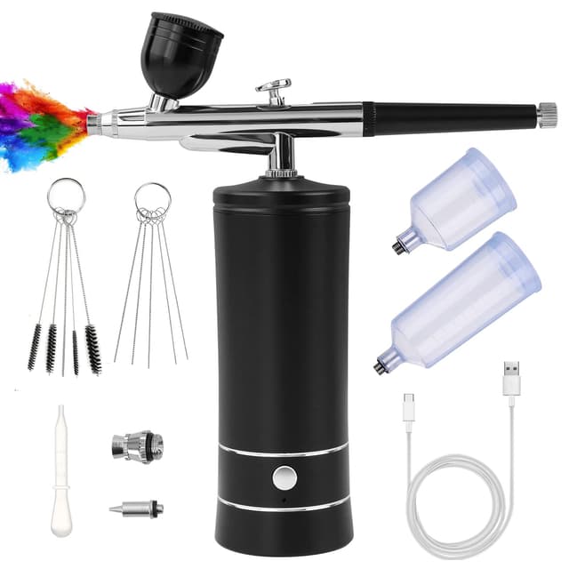 Ykall Tragbares Airbrush Set mit Kompressor 🌸 Multifunktionale Handheld Airbrushpistole