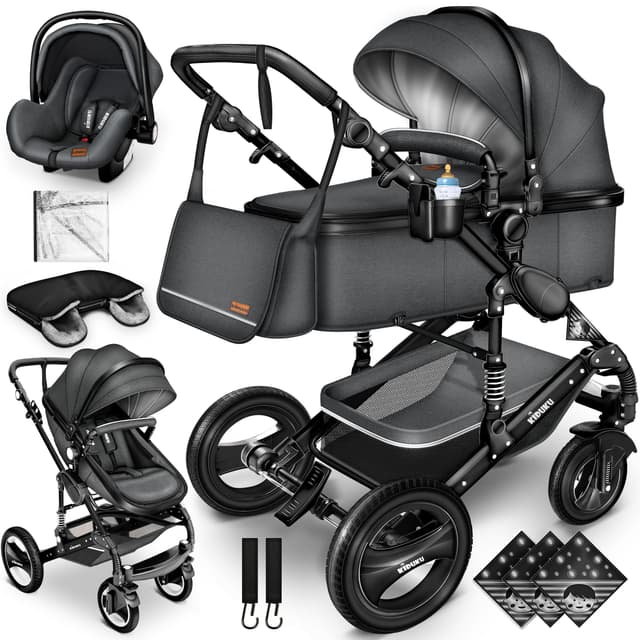 👶🛒 KIDUKU® 3 in 1 Kinderwagen Komplettset | Kombikinderwagen Set 👶🛒