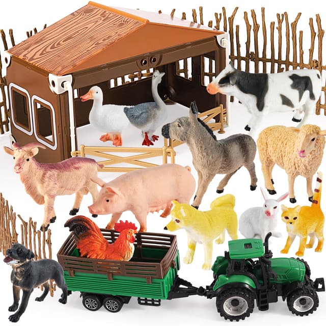 🐄🚜🎁 BUYGER Bauernhof Tiere Figuren Spielzeug Set - Realistische Tierfiguren Lernspielzeug