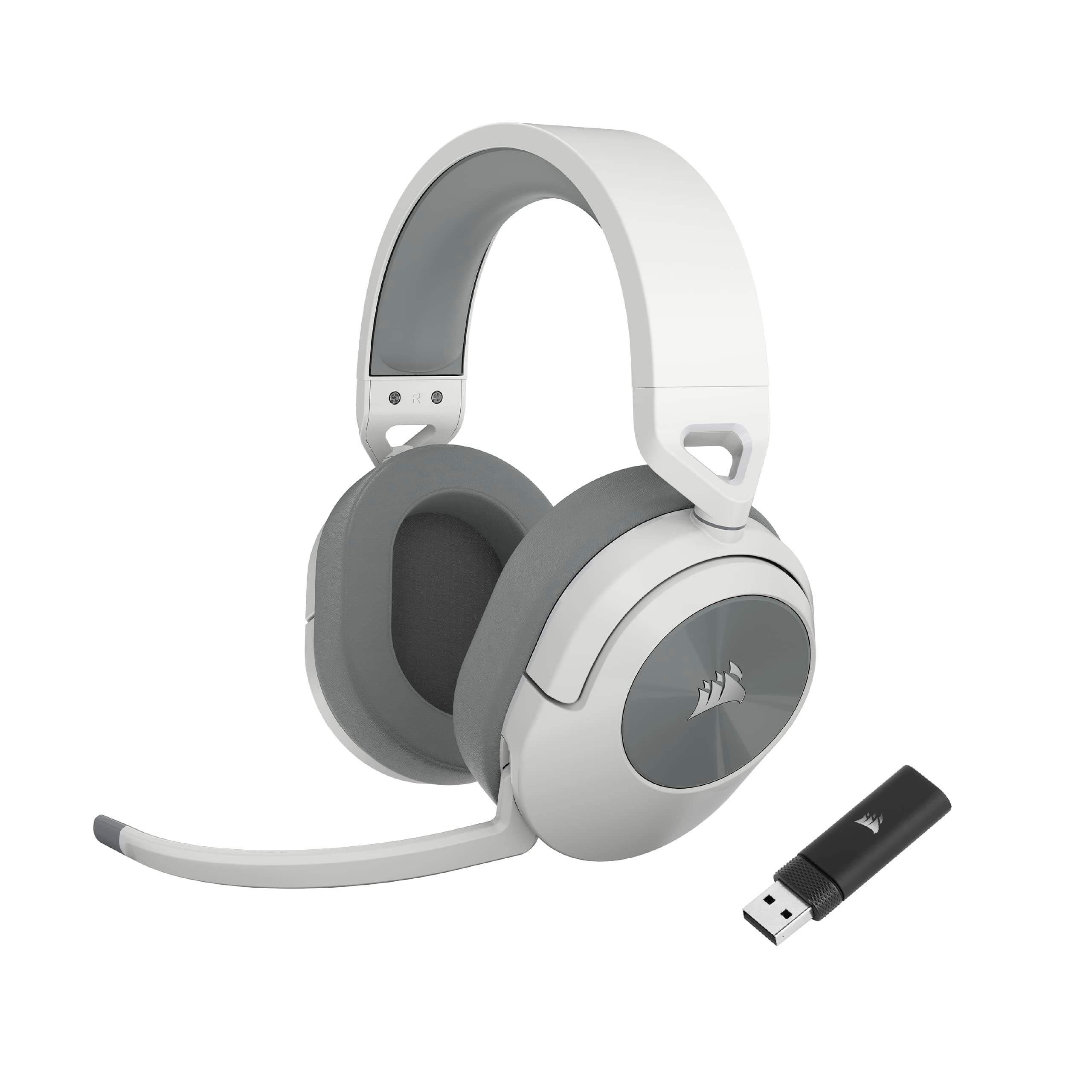 CORSAIR HS55 WIRELESS Leichtes Gaming-Headset - Dolby 7.1 Surround Sound - Omnidirektionales Mikrofon - Bis zu 50ft Reichweite - iCUE-Kompatibel - PC, Mac, PS5, PS4 - Weiß HS55 WIRELESS Weiß 🎧🔊