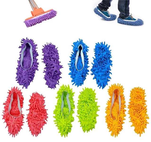 🧹 ZoneYan Mop Schuhe, 5 Paare Einfach für Haus Boden Staub Schmutz Haare Reinigung 🧼