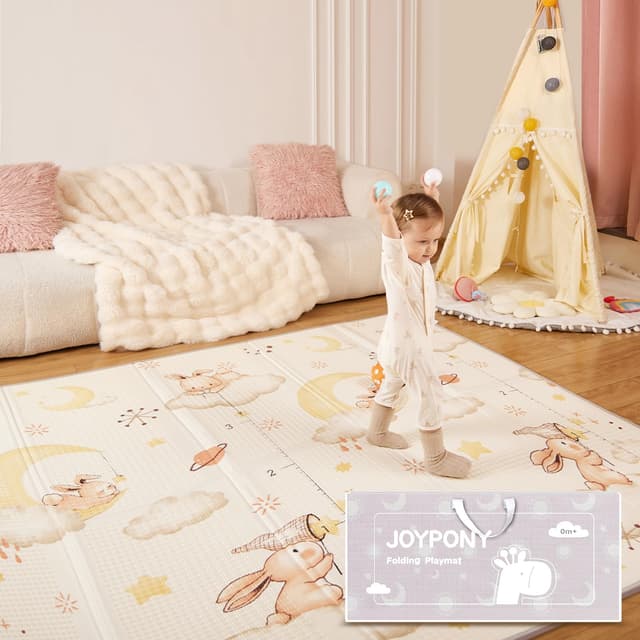 Joypony Kriechling Krabbelmatte Baby 150x180 CM Große Faltbare Spielmatte 🌟👶
