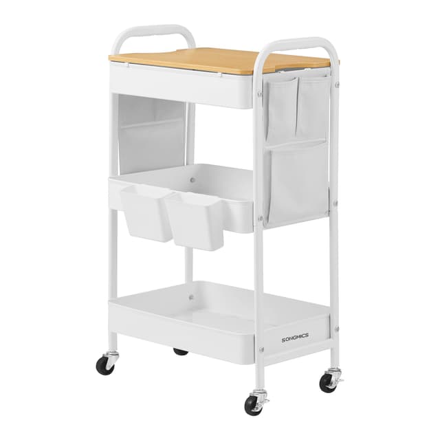 🌟 SONGMICS Rollwagen wolkenweiß LRC036W01 🌟