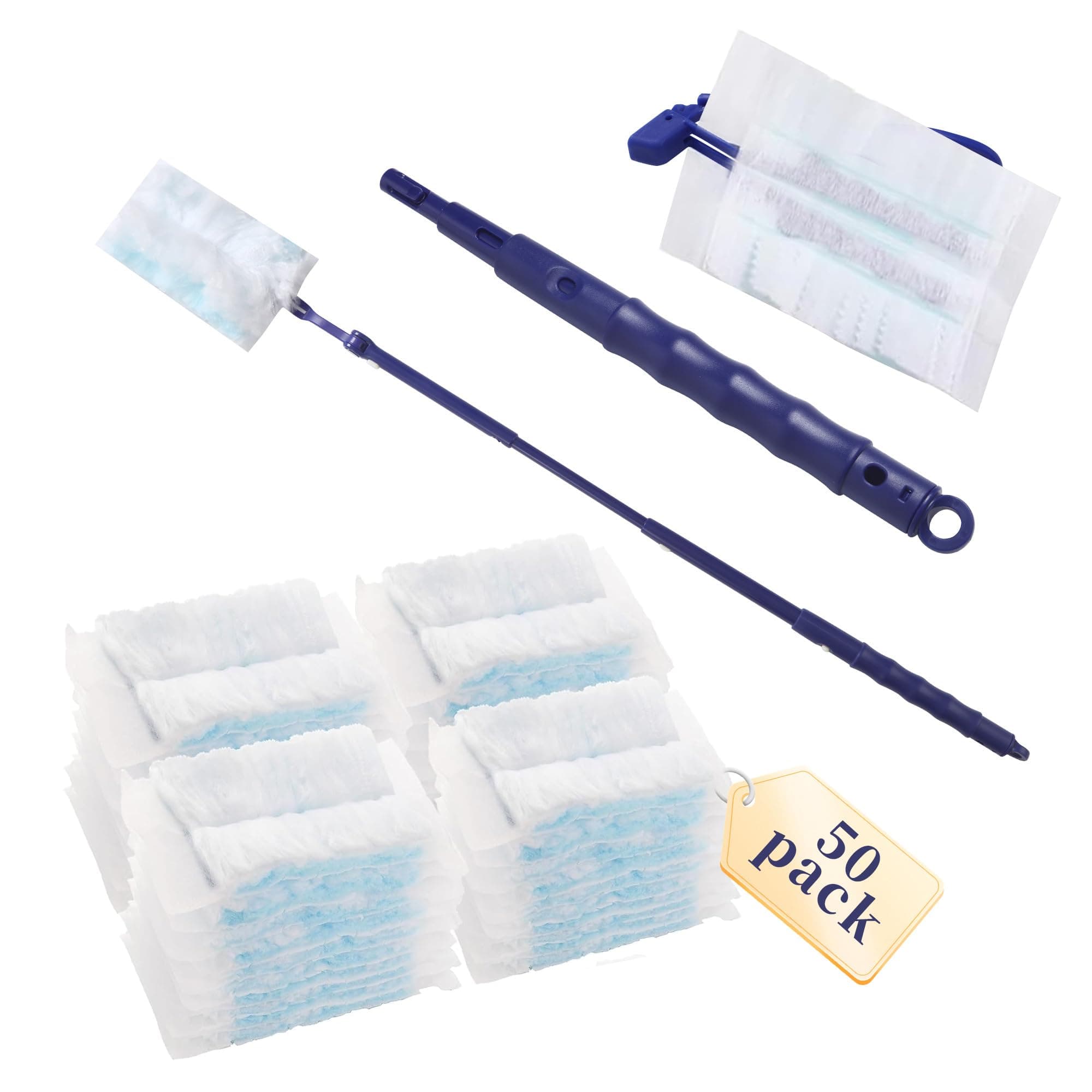 🌟 Mega-Deal! 50 Stück Swiffer Staubmagnet Nachfüllpack mit Teleskopstange 🌟