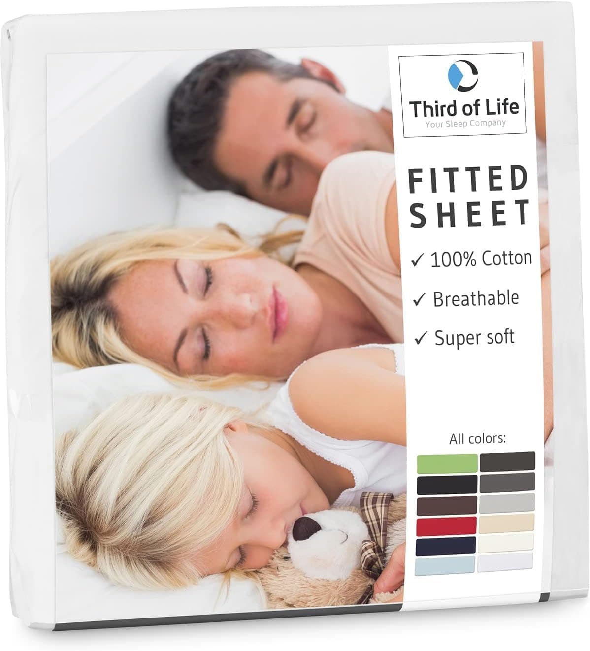 Angebot: Spannbettlaken 180x200 cm - 100% Baumwolle - Atmungsaktiv & fusselfrei 💤