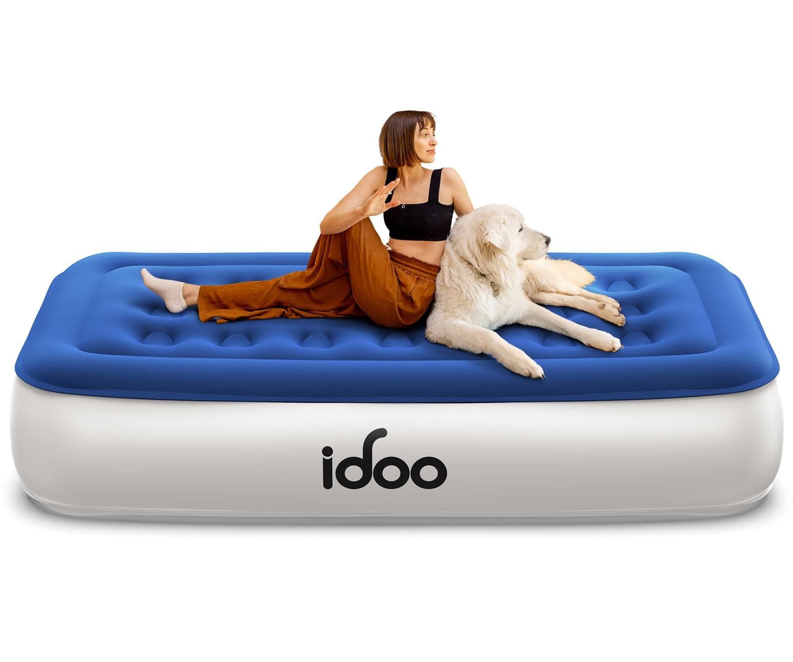 🌟 iDOO Einzel Luftmatratze mit Integrierter Elektrischer Pumpe 🌟