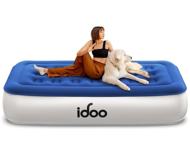 🌟 iDOO Einzel Luftmatratze mit Integrierter Elektrischer Pumpe 🌟