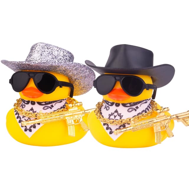🦆 Mwmoeen Gummi Ente für Auto Armaturenbrett Dekorationen! 🤠🕶️🧣