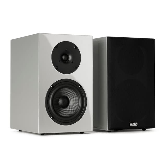 🔊 Mohr 1 Paar Kompaktlautsprecher Shine 3 Silber HiFi Regallautsprecher in Klavierlack Optik Hochglanz 🎶