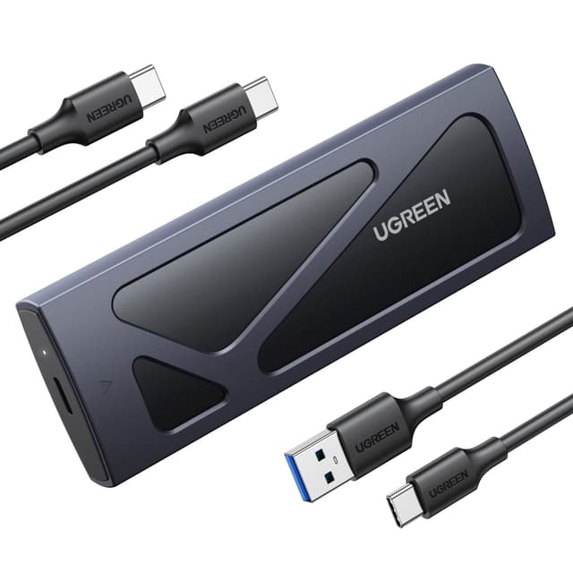 🔥 UGREEN NVMe M.2 Gehäuse USB 3.2 NVMe SSD Gehäuse-Adapter mit Kühlkissen 10 Gbps für NVMe PCIe M-Key/M+B Key