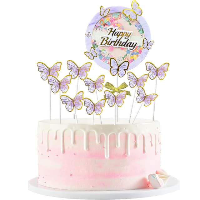 🦋 11 Stück Happy Birthday Tortendeko Schmetterling 🎂🦋