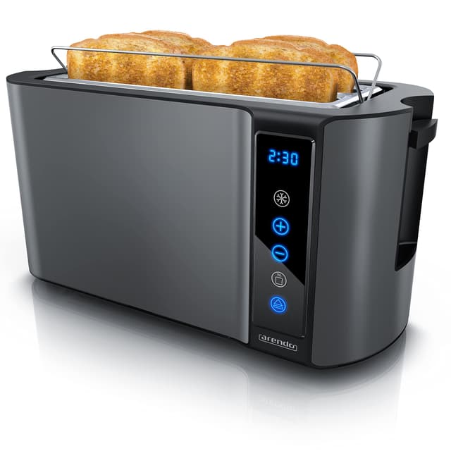 Arendo - Edelstahl Toaster Langschlitz 4 Scheiben- Touchscreen 🍞