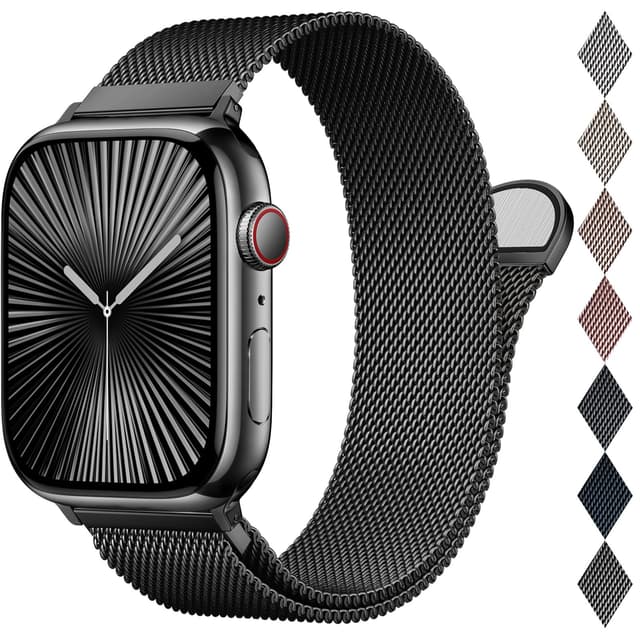 🌟 EPULY Milanaise Ersatzarmband für Apple Watch - Schwarz 44mm/45mm/49mm/46mm