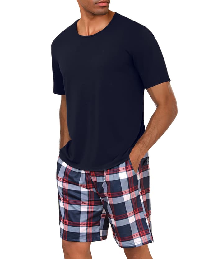 Uniexcosm Schlafanzug Herren Baumwolle Kurz Zweiteiliger Pyjama Set 😴🌙