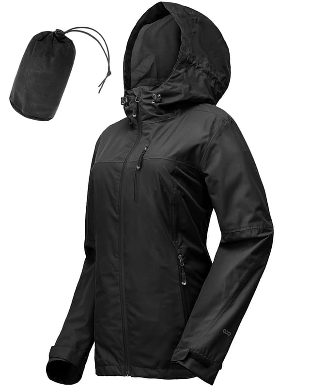 🌧️ 33,000ft Regenjacke Damen 🌈 Wasserdicht & Atmungsaktiv - 40 Schwarz