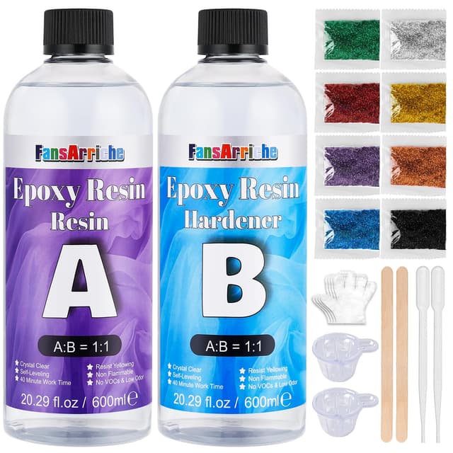 FansArriche Epoxidharz-Set, kristallklar 1200ml 🎨✨