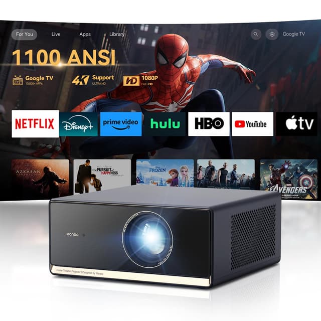 Angebot: Beamer 4K Heimkino Smart Projektor WANBO X5 PRO 1080P Full HD Videoprojektor