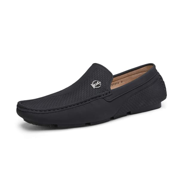 👞 Bruno Marc Herren Klassische Mokassins Flache Slipper Slip on Penny Loafer Schwarz 47 EU