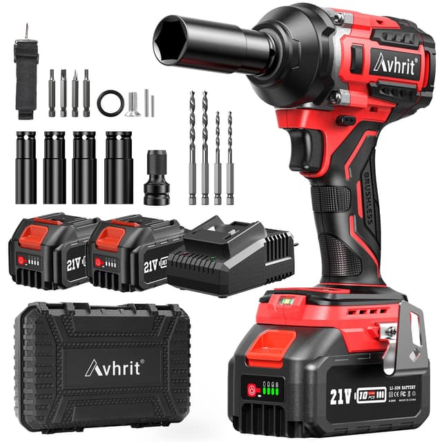 🔧 Avhrit Akku Schlagschrauber 1/2 Zoll mit 2x 4.0Ah Lithium Batterie - 700 N.m