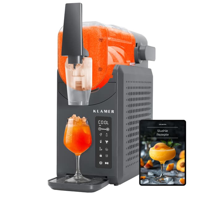 🥤🍹🍷 KLAMER Slush Maschine - 5 Programme - Automatische Reinigung - 2L Fassungsvolumen
