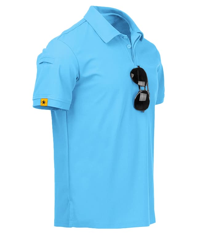 👕 Geeksport Herren Poloshirt - Himmelblau XL - Freizeit Sport Golf Tennis Tshirts Männer
