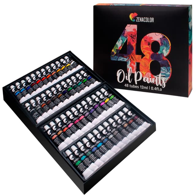 🎨 Zenacolor 48 Tuben Ölfarbe, 48 x 12 ml 🌈