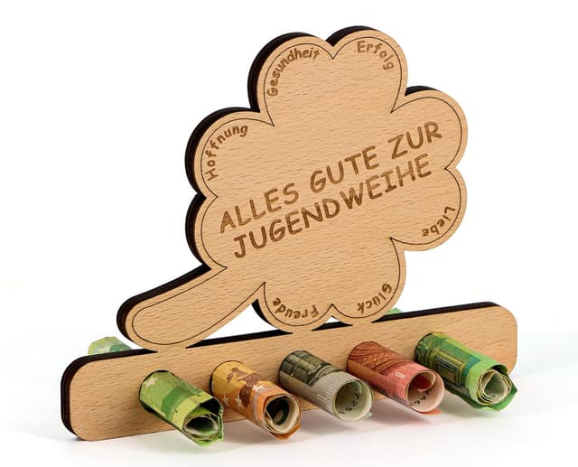Einzigartiges Kleeblatt Geldgeschenk zur Jugendweihe 🍀